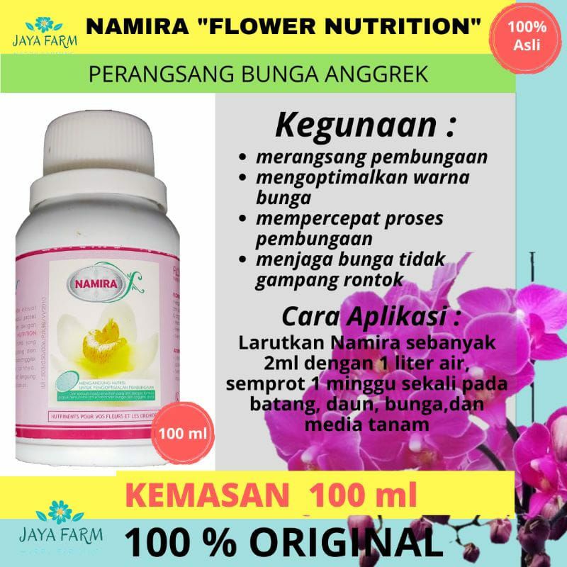 Pupuk Anggrek Namira Isi 100 ML - Pupuk Organik Namira - Pupuk Anggrek - Pupuk Bunga