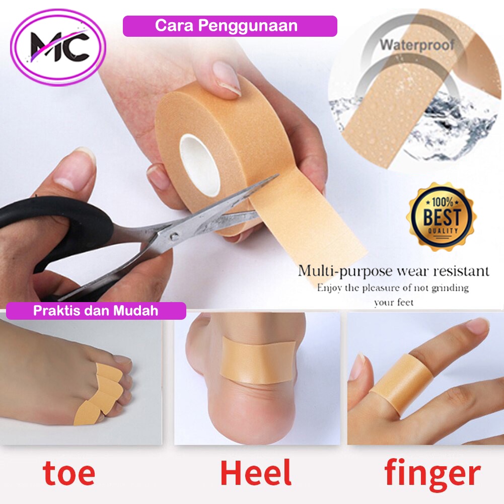 Plaster Anti Lecet Sepatu Solasi Pelindung Tumit Tape Foot Protector Rool Heel Tape Waterproof Elastis