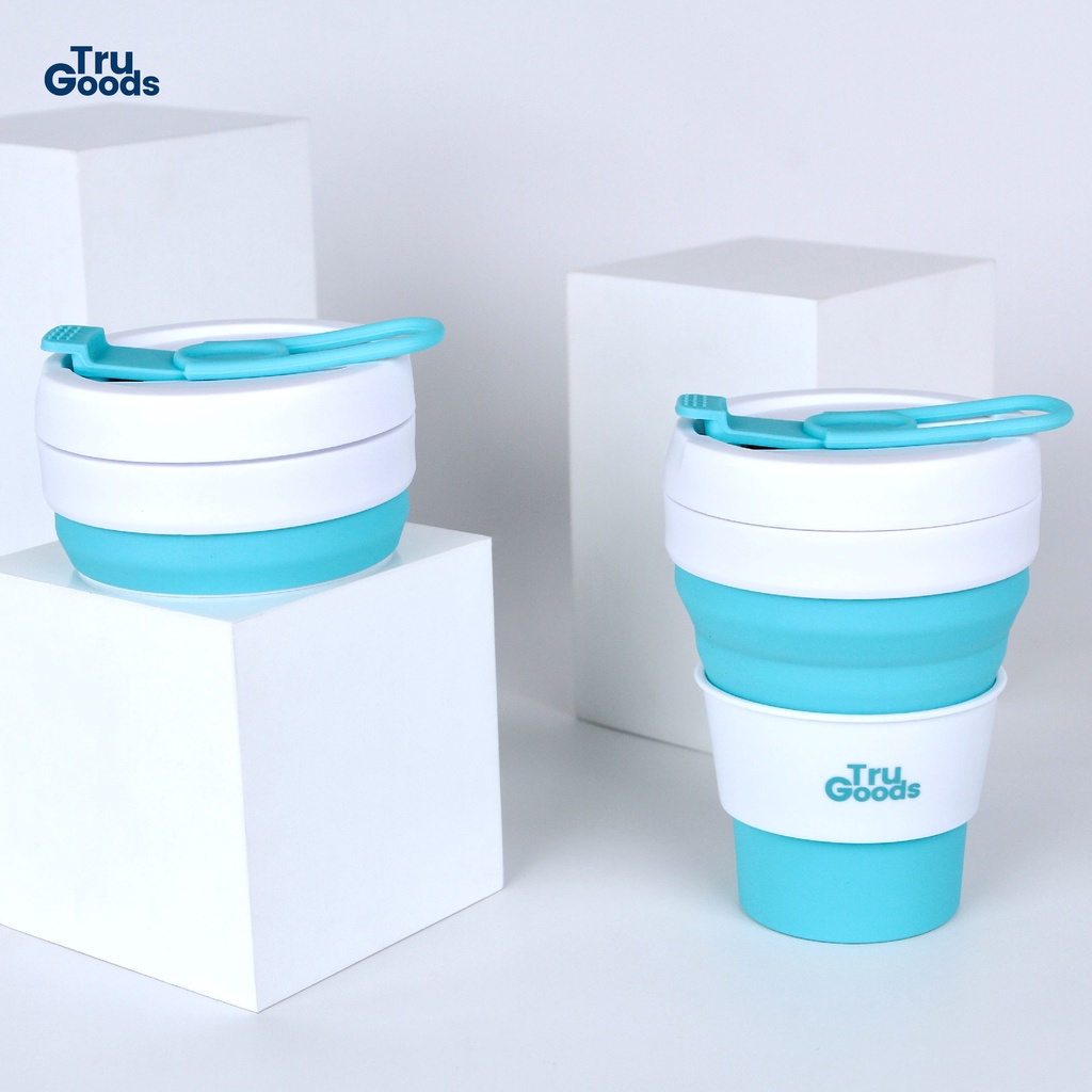 Foldable Cup Premium Tru Goods / Gelas Kopi Lipat 475 ML - Navy