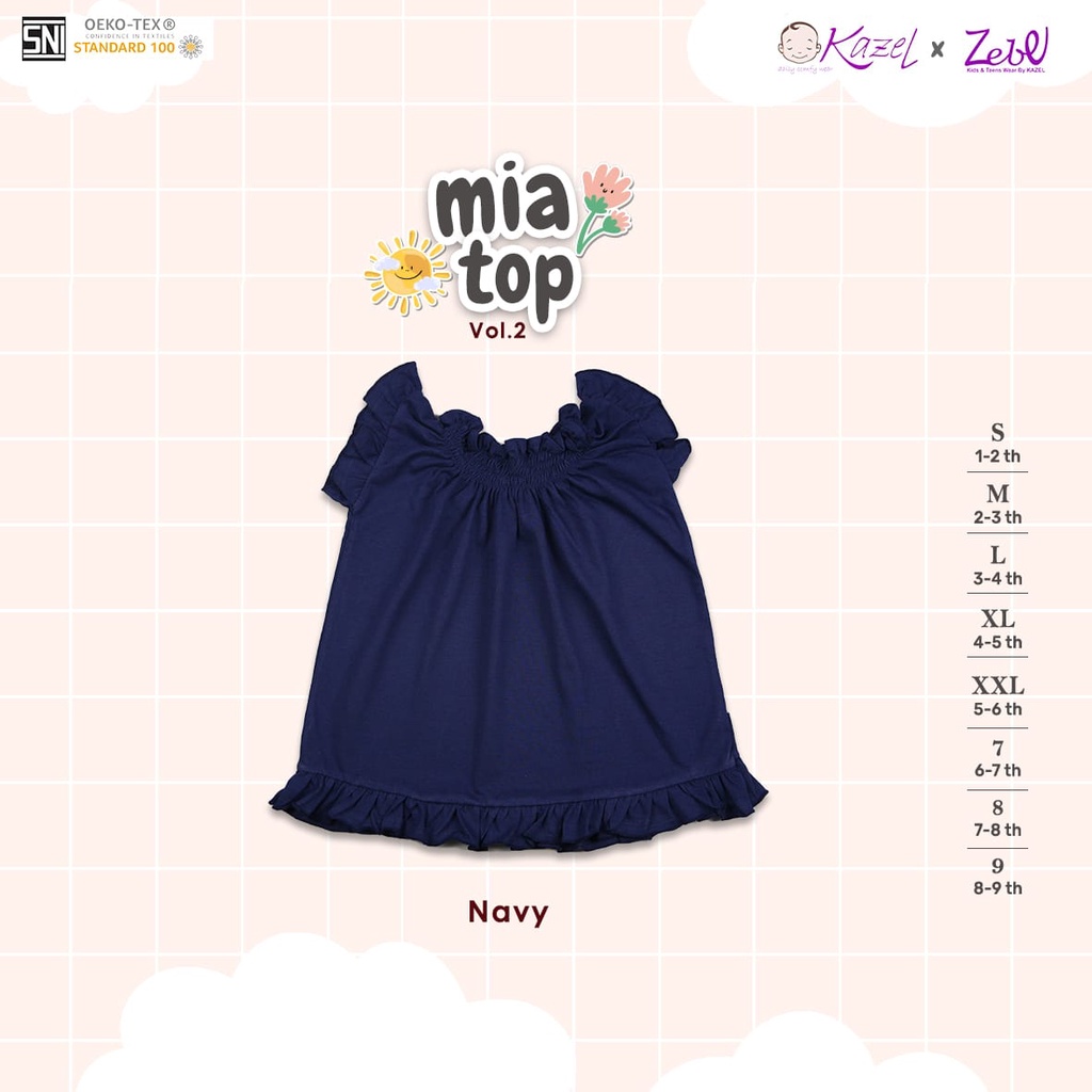Kazel Mia Top 1-9 Tahun Atasan Ruffle Anak Perempuan / Pakaian Jalan Anak Perempuan x Zebe V2 CBKS