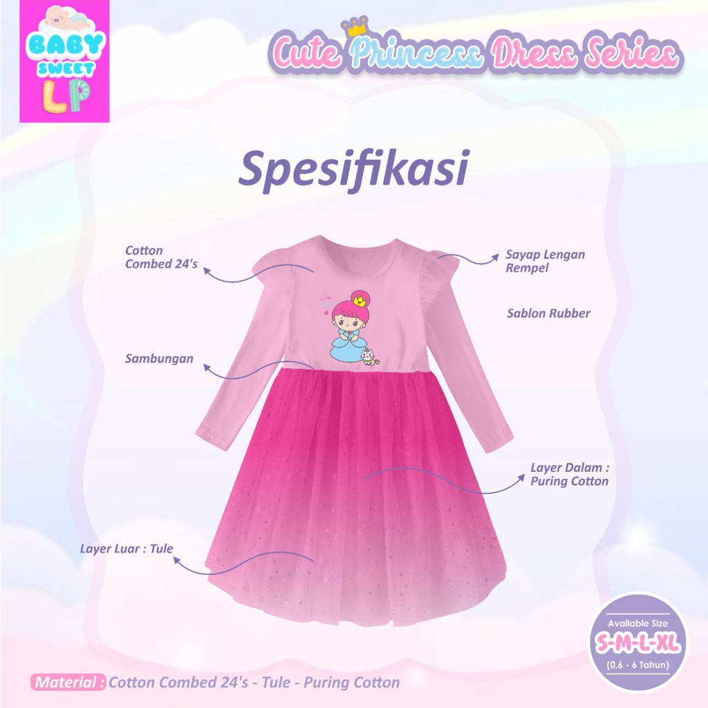 Dress balita Cute Princess Series 6bln - 6 thn by Baby sweet LP