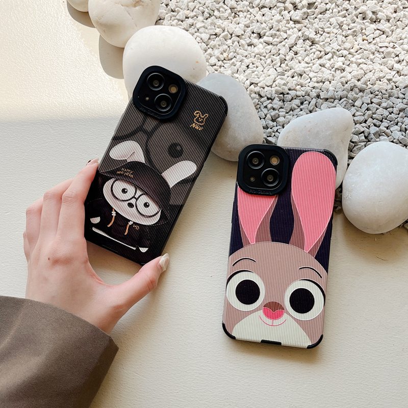 Zootopia Judy Leather SoftCase iP iPhone 7 8 + Plus XS XR 11 12 13 14 Pro Max Pink Casing hp iPhone XR kESING