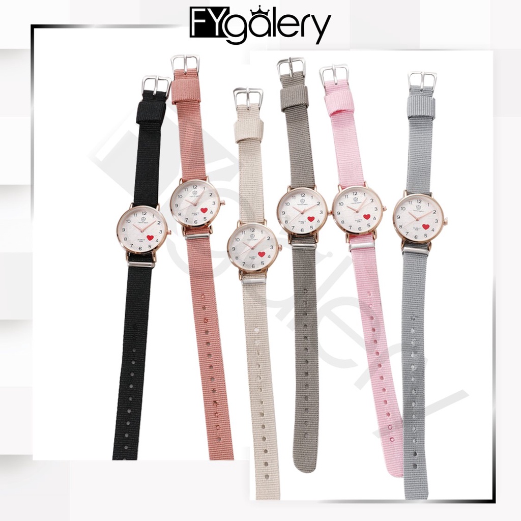 FYGALERY J172 Jam Tangan Kanvas Wanita Jam Analog Cewek Elegan Wrist Watch