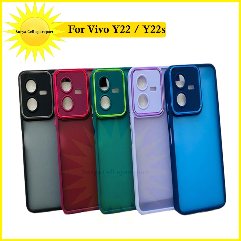 Case Premium Hybrid Chrome Vivo Y22 Y22s Y35 Y50 Y30 Y30i Y91 Y93 Y95