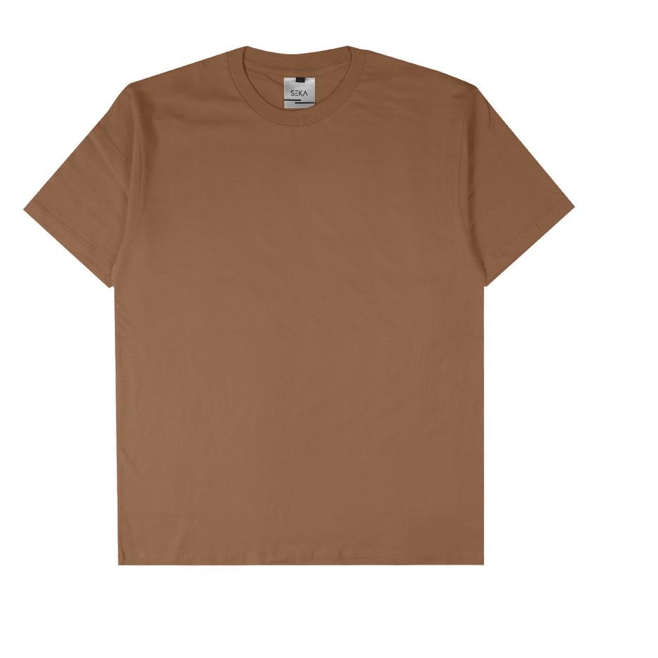 ☑ Seka Basics - Kaos Polos Brown (Almond Brown) 30s ☊