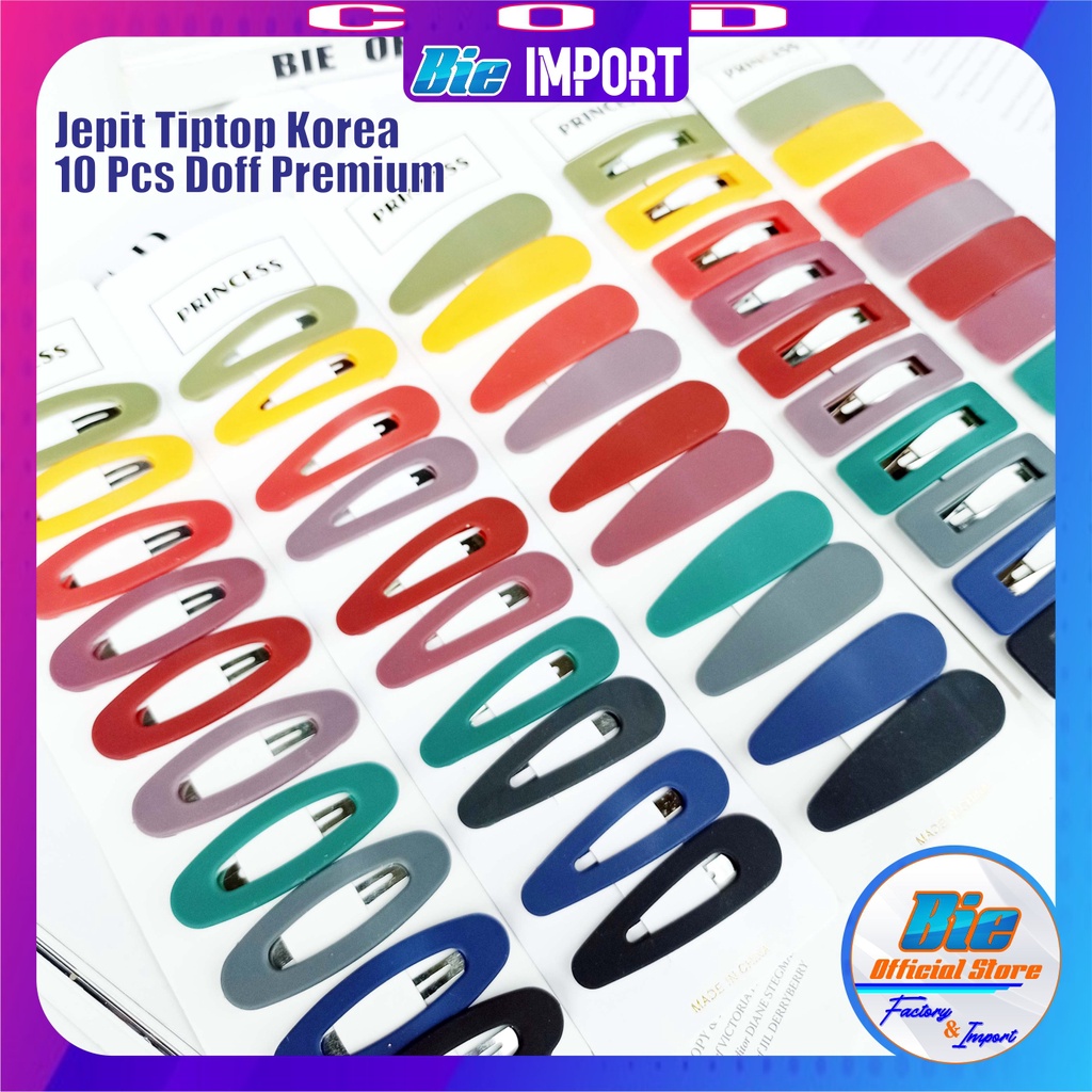 10 Pcs Jepit Tiptop Korea Doff Premium Impor Best Seller