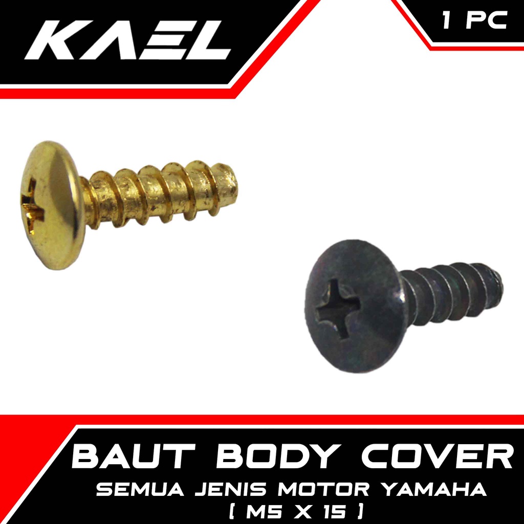 Baut Body Cover Semua Jenis Motor Yamaha M5 x 15 Baud Bodi Cacing Philip Phillip Phillips Pilip