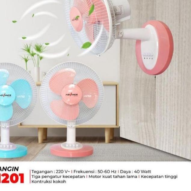 ✵ kipas angin advance df 1201 meja dinding desk fan 12" inch advance df1201 ➶