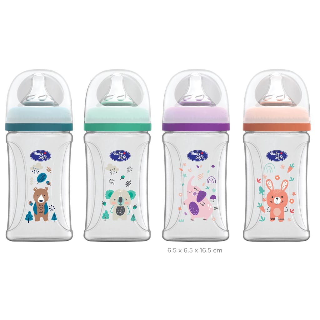 Baby Safe Botol Susu Wide Neck WN08 250 ml Motif Animal