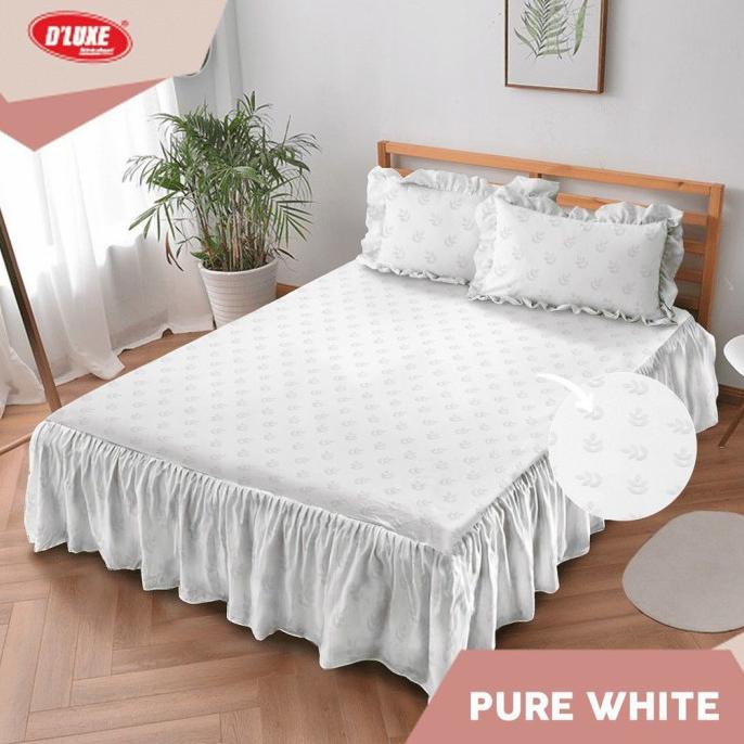 MURAH Sprei Rumbai KINTAKUN Polos Embos 160 180 Queen King Putih PURE WHITE