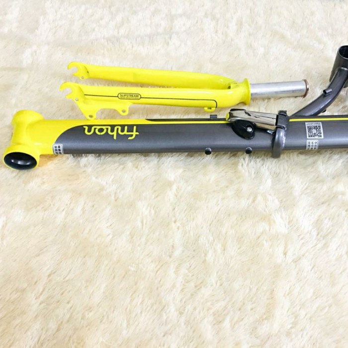 Frame Fork Fnhon Storm abu abu kuning dan Handle post Hp 2 warna grey