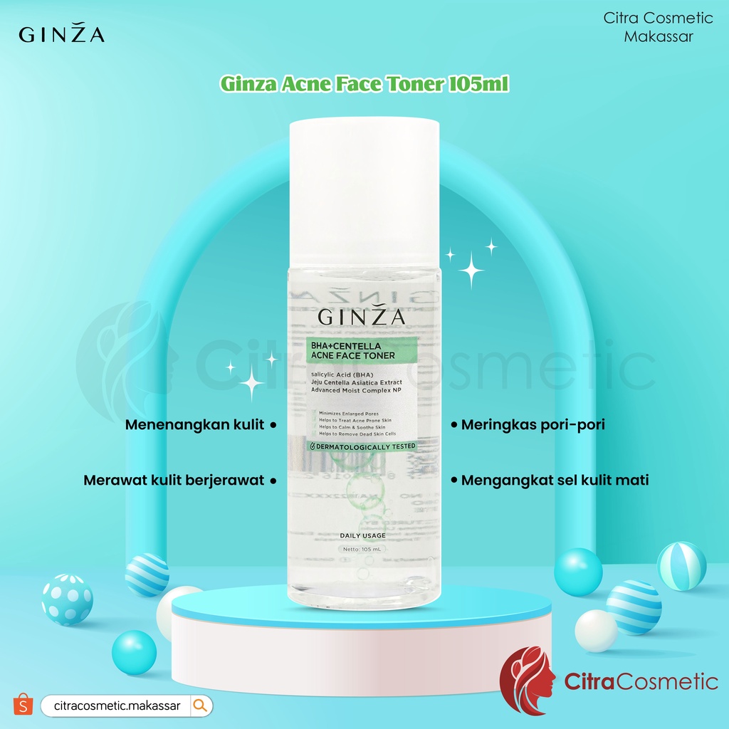 Ginza Face Toner 105ml Series | Advanced Hyaluronic | BHA+Centella Acne | Brightening Solution | AHA+PHA Exfoliating