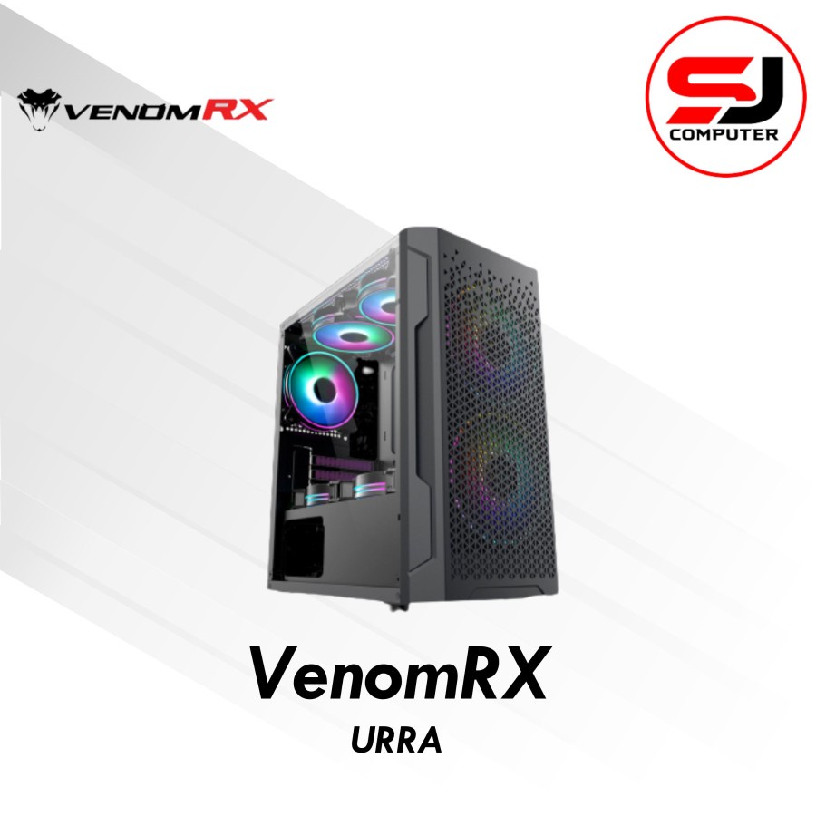 Casing VenomRX Urra Micro ATX Tempered Glass + 2pcs ARGB Fan