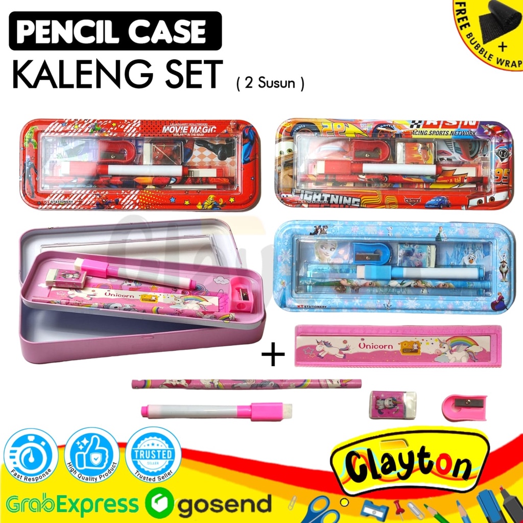 

Kotak Pensil Kaleng 2 Susun Full Set Ada Isi Lengkap+ Whiteboard / Tempat Pensil / Tepak Kaleng Set KT-6606