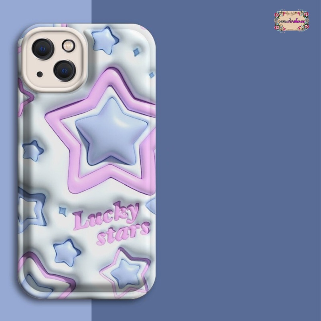 SS147 SOFTCASE LUCKY STARS AKSEN 3D PRINTING  FOR IPHONE 6 6+ 7 8 SE 2020 7+ 8+ X XS XR XS MAX 11 12 13 14 PRO MAX SB4903