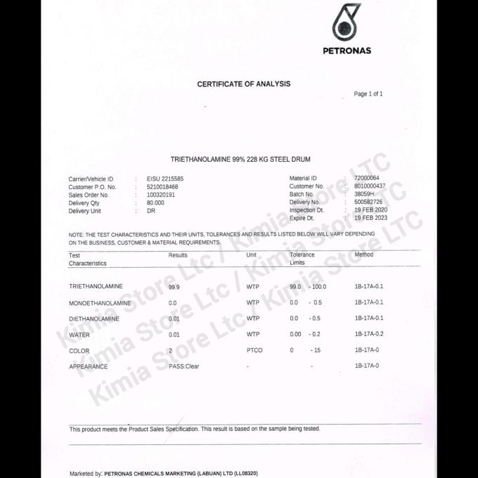 

TEA Triethanolamine 500 Gram / TEA 500 Gram / Pengental Carbomer bir08