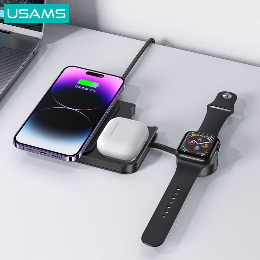 USAMS CD190 Desktop Wireless Charger 3in1 15W