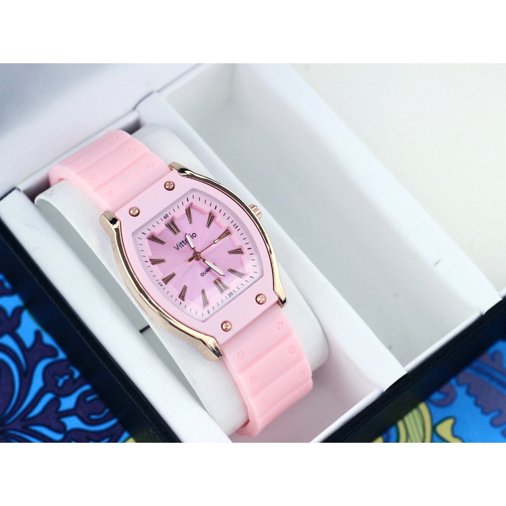 Jam Tangan Wanita Fashion W3310K Tali Rubber Free Box &amp; Baterai Cadangan