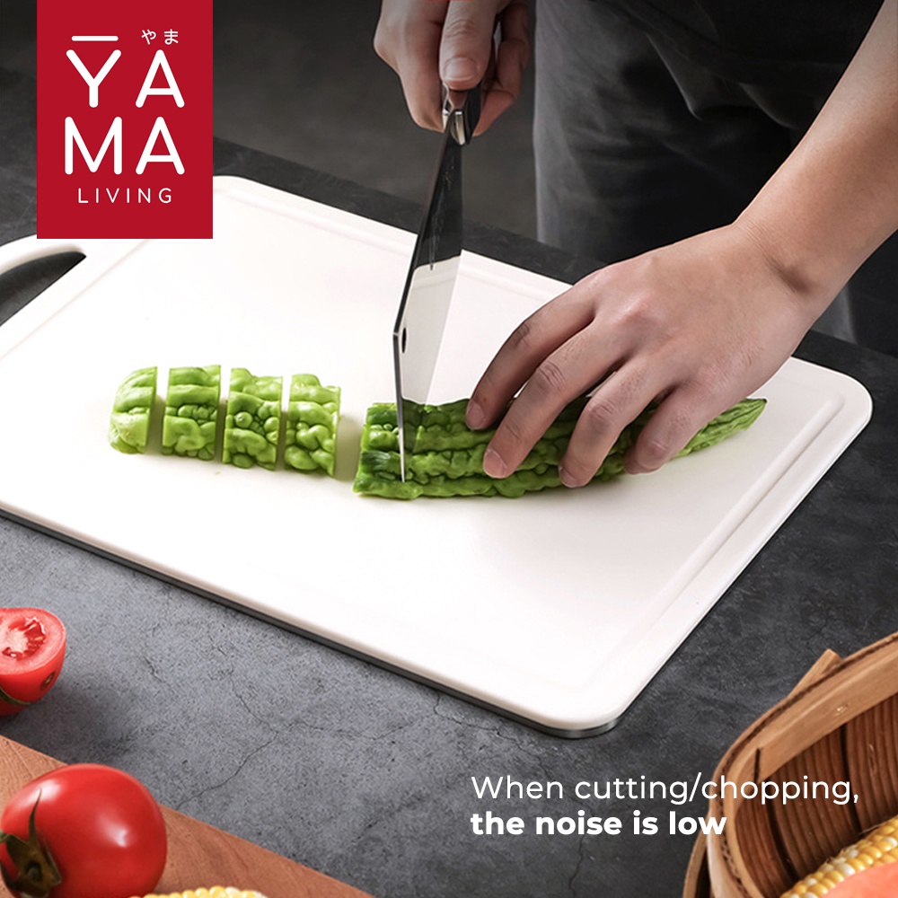 YAMA FUZI 2in1 Stainless Steel 304 Premium Cutting Chopping Board Talenan 2 Sisi Anti Bakteri Jamur Higienis