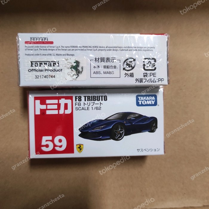 TOMICA REGULER #59 1/62 FERRARI F8 TRIBUTO BLUE TERLARIS