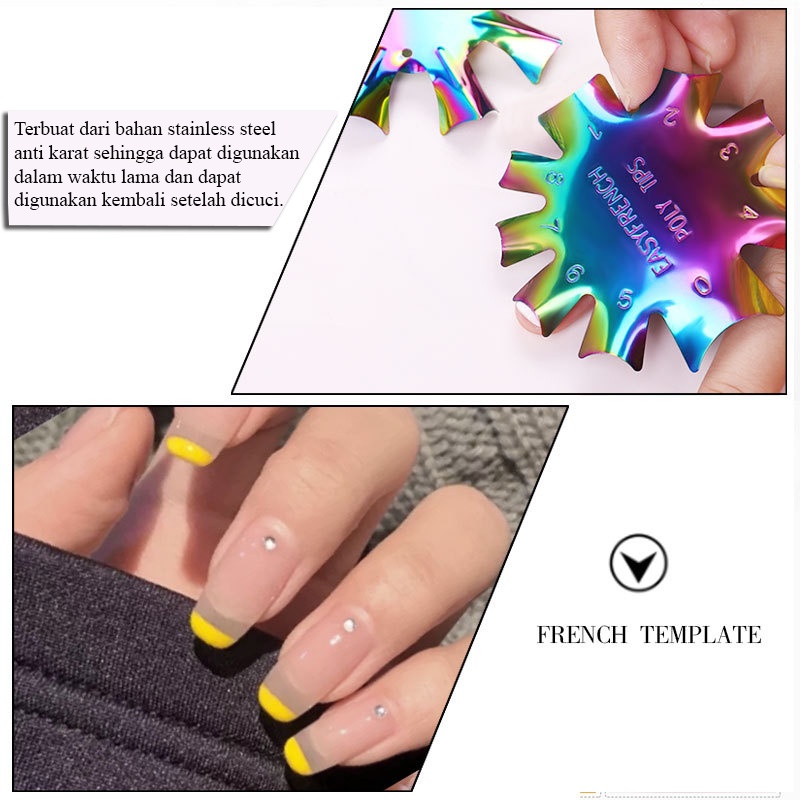 Pretty  ALAT NAIL ART EASY FRENCH POLY TIPS/CETAKAN KUTEK UNTUK KUKU MANICURE PEDICURE/NAIL TIP