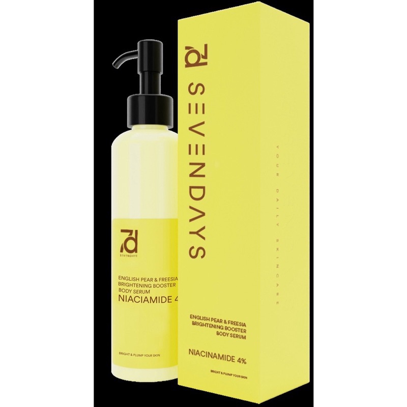 Seven Days English Pear &amp; Freesia Brightening Booster Body Serum ( YELLOW ) 250ML ( 7DBS English P&amp;F ) Body Lotion Wangi Tahan Lama Promo MITRA