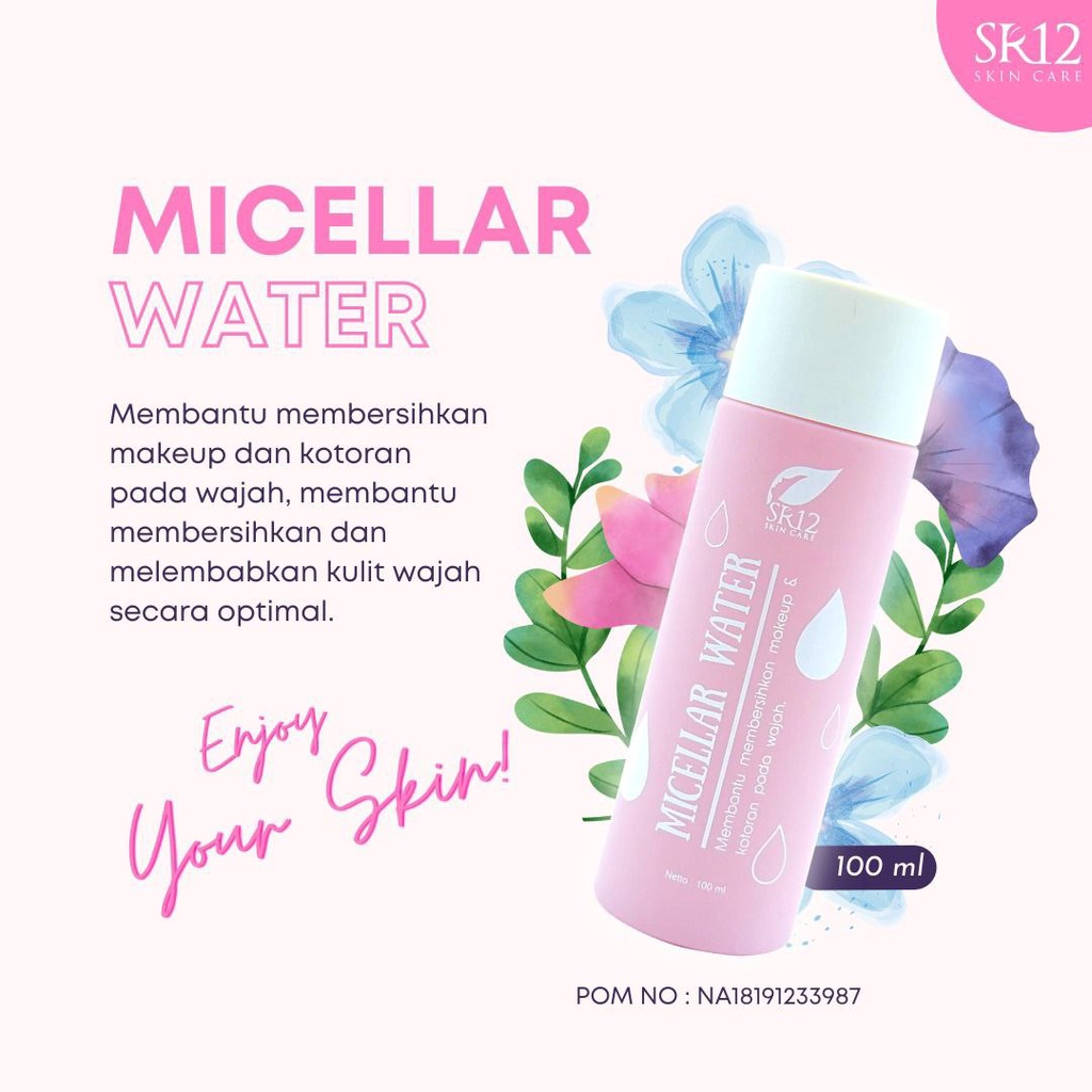 SR12 MICELLAR WATER / MELEMBABKAN WAJAH SECARA ALAMI BERSIH DAN SEGAR / PEMBERSIH WAJAH TERBAIK..!!