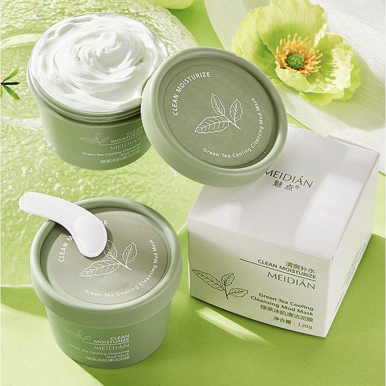 Maigoole/Meidian Green Tea Clay Mask / Masker Lumpur Greentea Pore Clean / Masker Wajah Pembersih Komedo / TV-98