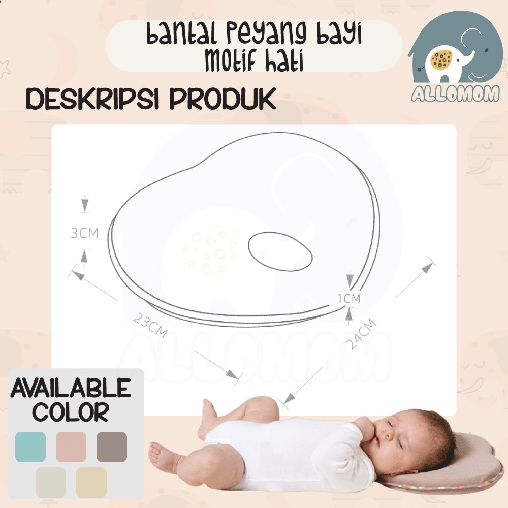 ( IMPORT )  BANTAL PEYANG BAYI NEWBORN PILLOW BENTUK HATI