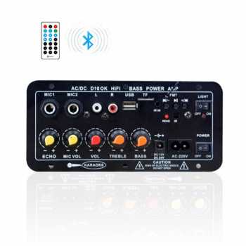 Amplifier Board Audio Bluetooth USB FM Radio TF 400W D10OK ampli mobil Nikmati kualitas suara yang dahsyat dan jernih pada speaker Anda