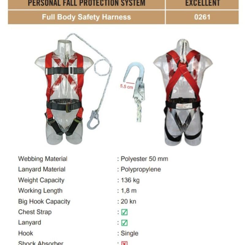 Full Body Harness With Single Big Hook EXCELLENT 0261