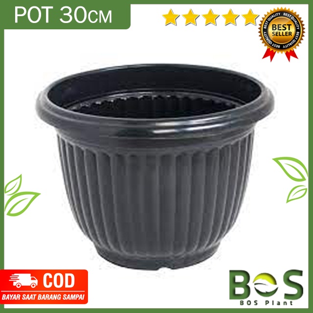 Pot Bunga / Pot Tanaman Plastik Hitam 30 Pot Belimbing / Pot Bunga Besar