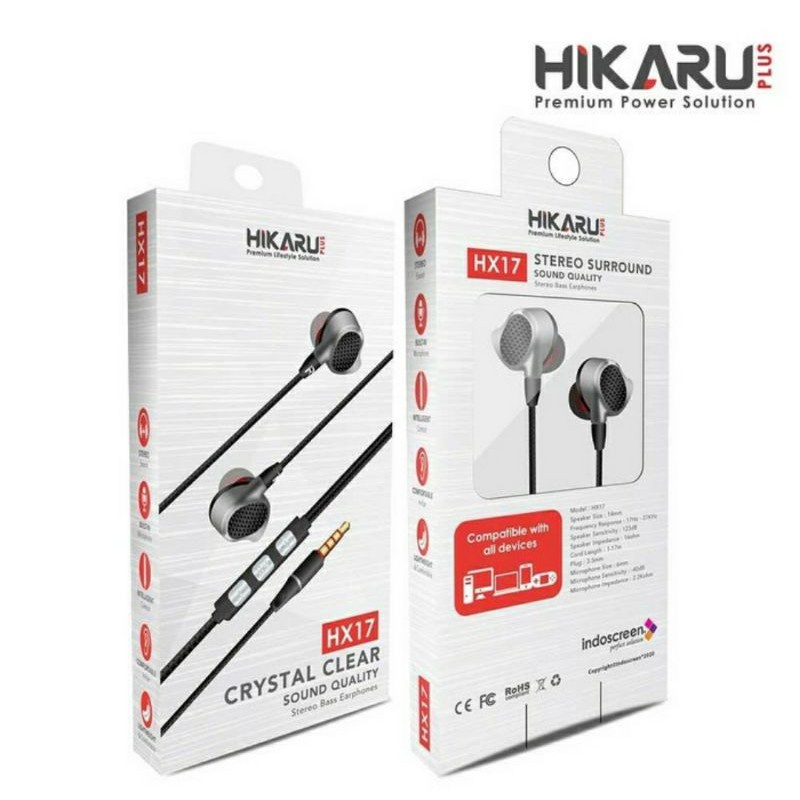 Hikaru Plus - HX17 Crystal Clear Stereo Earphones - Original