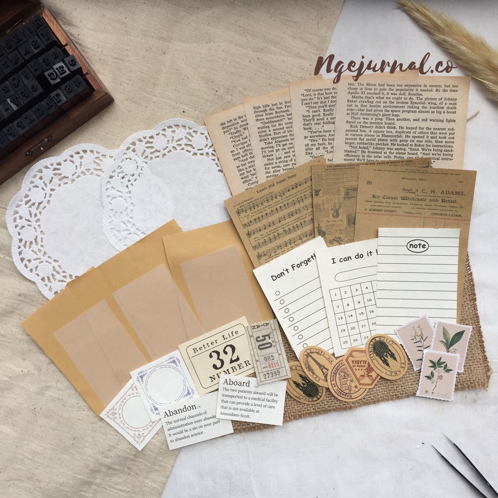 

JURNAL KIT SET/BUJO SET Vintage/ Hiasan Jurnal/ Hiasan Catatan