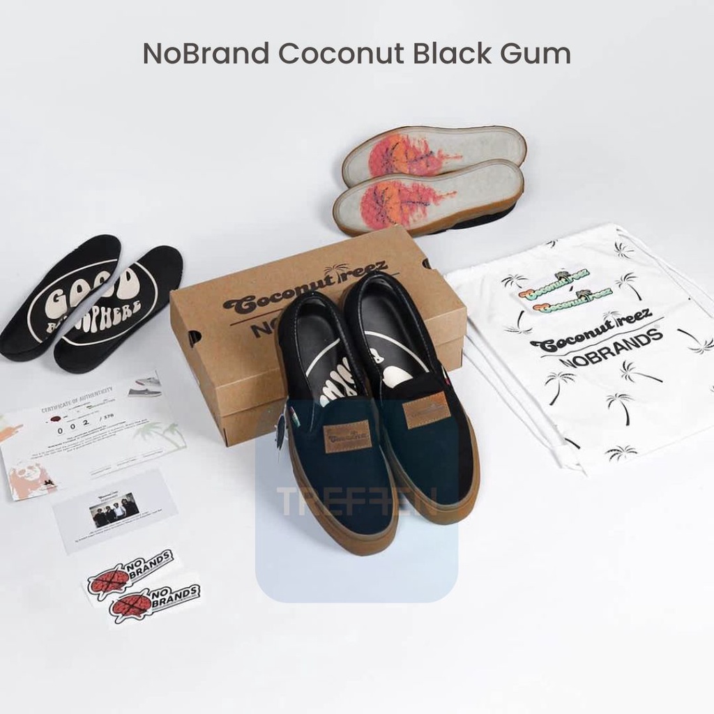 Sepatu NoBrand Coconut Black Gum