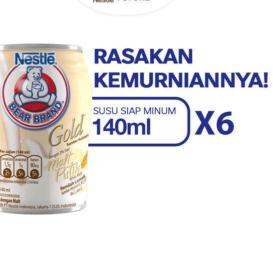 

BRANDS FESTIVAL BEAR BRAND Susu Kaleng Gold White Malt Susu Steril 6x140ml gas !!