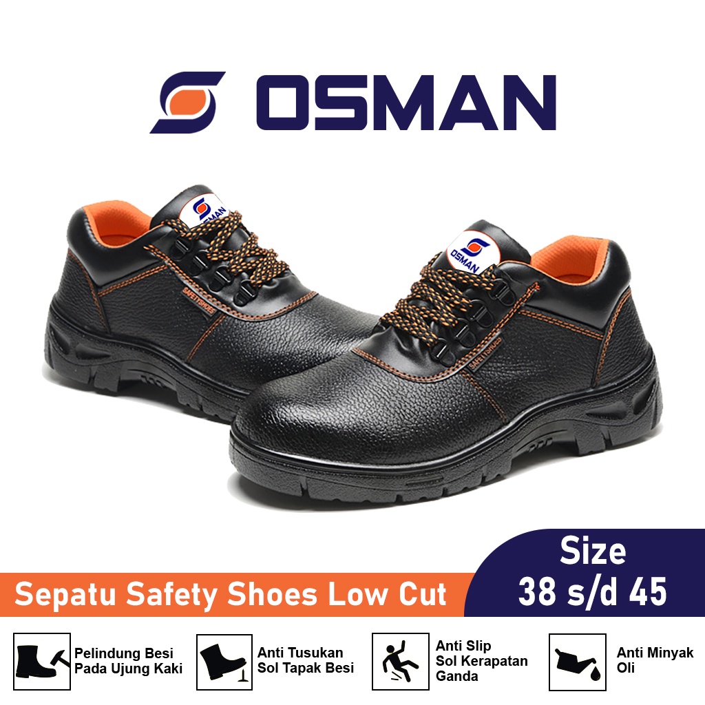 OSMAN Sepatu Safety Shoes Low Cut Sepatu Safety Ujung Besi Tipe OS-902