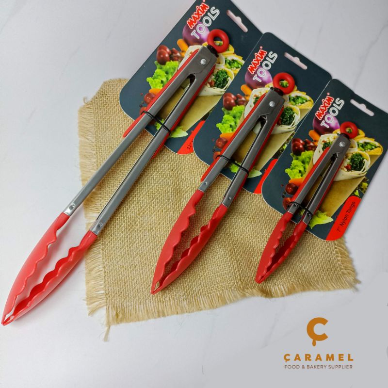 Capitan Gorengan Maxim-Penjepit Makanan-Maxim Tools-Serving Tong Maxim-Japitan Penggoreng Silicon
