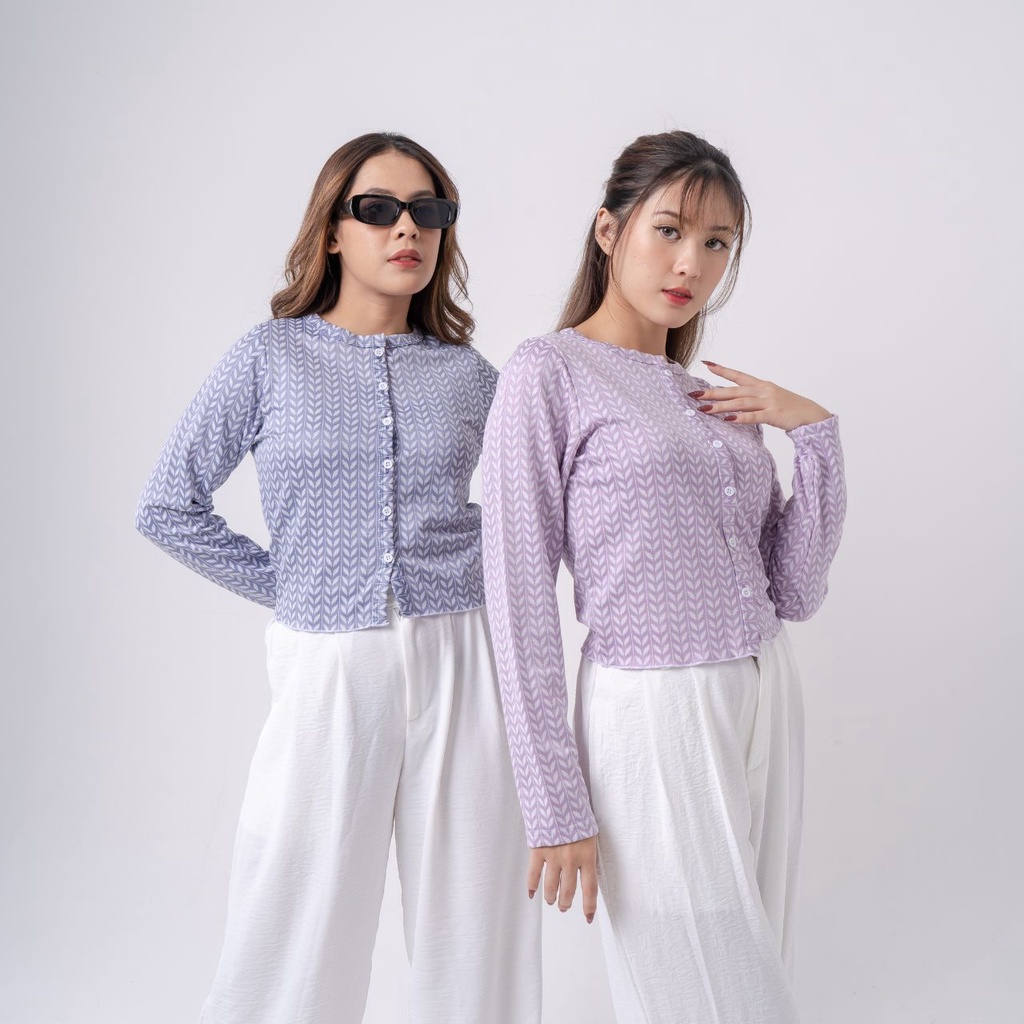 AIJO - Sweater Mocha - Atasan Kancing Wanita