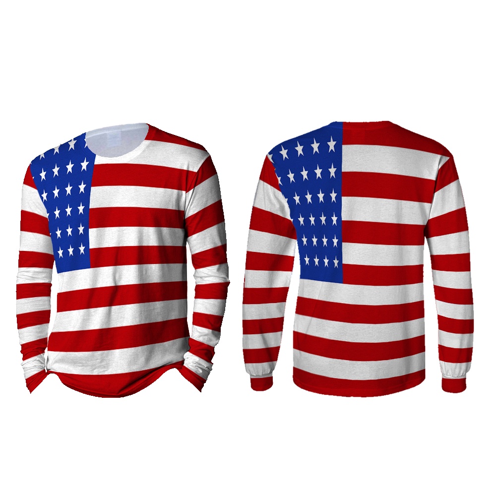 Kaos Baju Bendera Amerika Terkeren Sejagad Raya tANGAN paNJANG