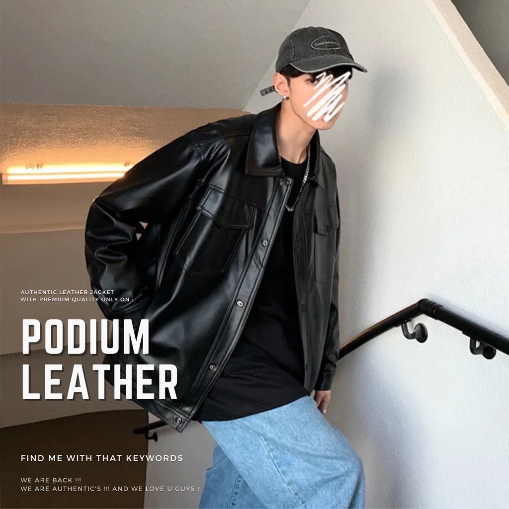 JEKET KULIT SEMI PRIA WANITA CROP ASLI PRIA ORI HITAM CEWE / JAKET KULIT PRIA ORIGINAL 100% JUMBO AS