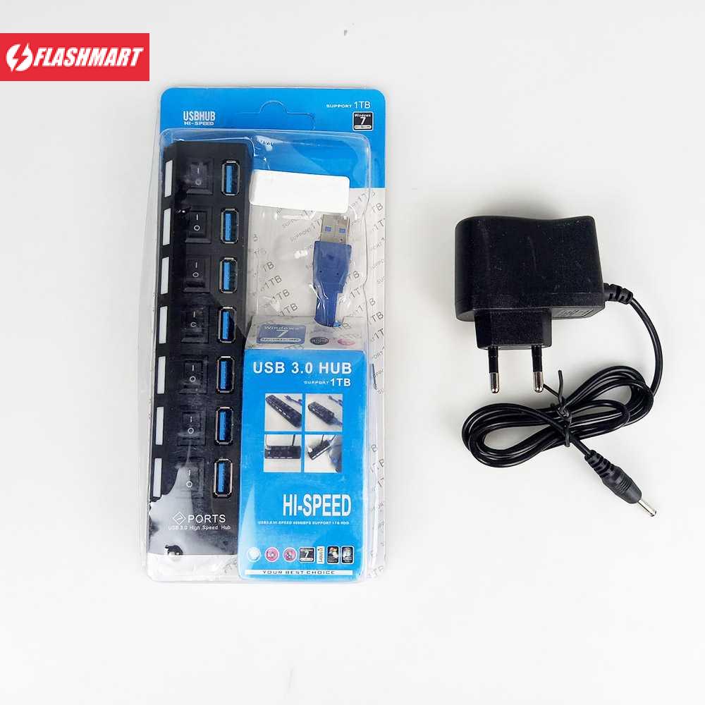 Flashmart USB Hub 7 Port USB 3.0 High Speed Extender - Y445