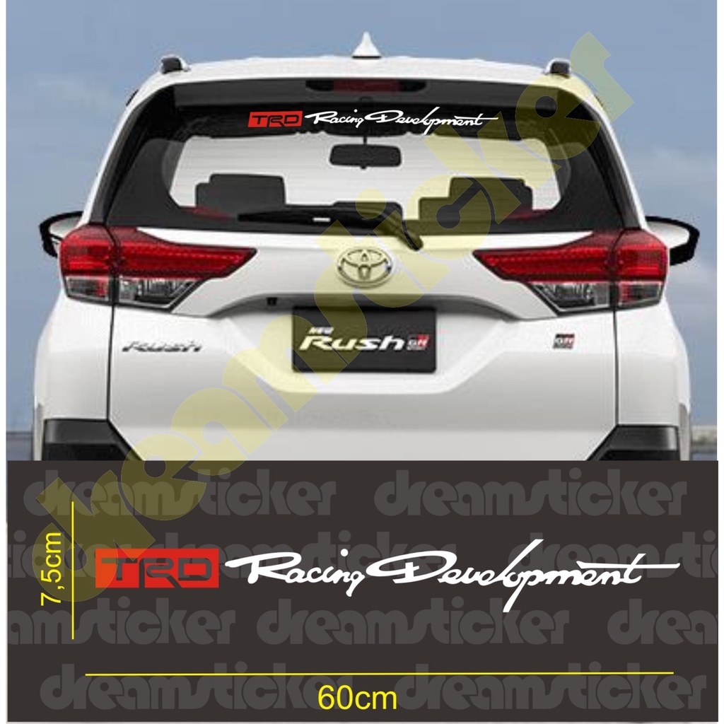 Sticker Stiker Mobil TRD Racing Development Kaca Belakang