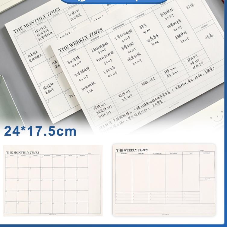 

[ART. 7661] Isi 50 pages-Weekly & Monthly Planner The Times Memopad Daily Schedule Notepad Life Journal