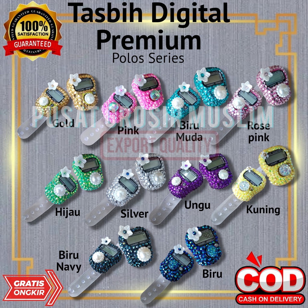 Tasbih Digital Premium Swarovski Motif Polos Tasbih Hias Digital