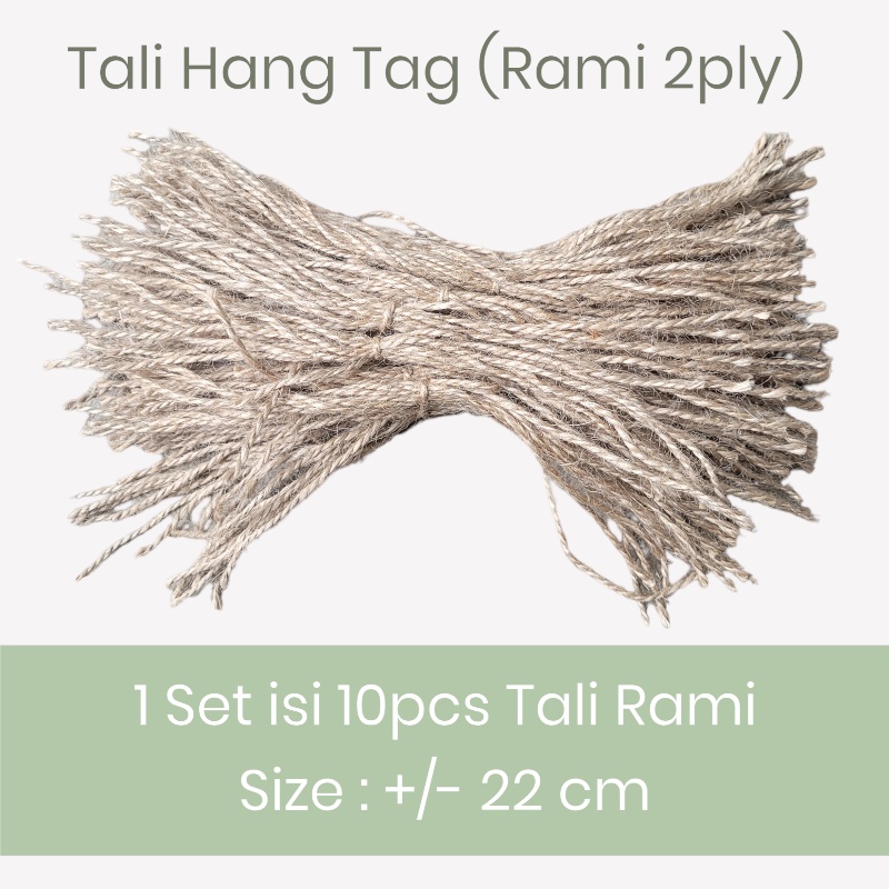 

(10 pcs) Tali Hang Tag Rami 2ply ali Goni Potongan untuk Gantungan Gift Tag hampers