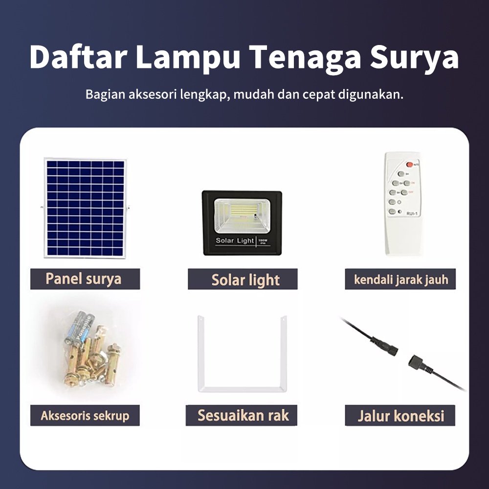 [Ready] BENIH DITINGKATKAN IP67 Upgrade Lampu taman tenaga surya outdoor Lampu taman lampu jalan led lampu jalan 100/200/300 watt cell+panel solar lampu for dinding/tiang luar IP67 tahan air otomatis Dengan Remote