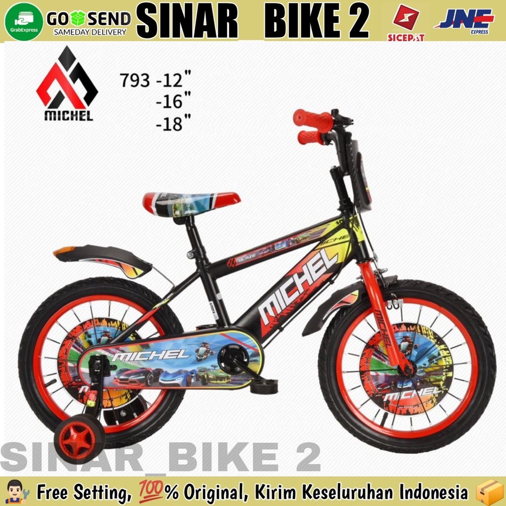 Sepeda Anak BMX MICHEL BLAZE 793 Ukuran 12 ,16 &amp; 18 Inch