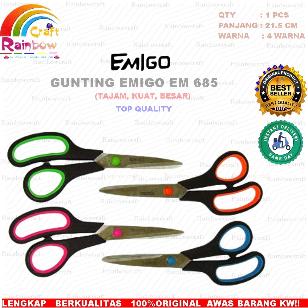 

GUNTING EMIGO EM 685 4 warna satuan PCS panjang 21,5cm BESAR