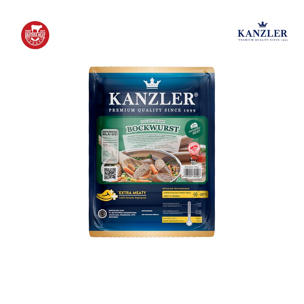 Kanzler Sosis Bockwurst 360gr, Halal